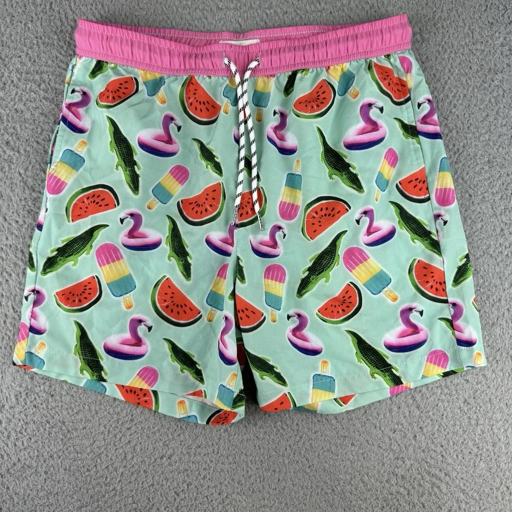 Public‎ Record Swim Trunks Mens Medium Pool Floaties Design Multicolor
